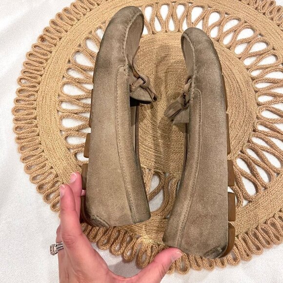 Prada Suede Bow Drivers Tan Leather Size EU 38 - Picture 11 of 15